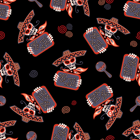 Day of the dead. Seamless pattern. Vectorのイラスト素材