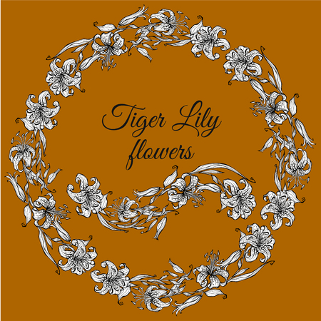 Round frame from flowers roses. Vector illustrationsのイラスト素材