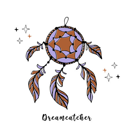dreamcatcher. Esoteric Boho mysticVector illustrationのイラスト素材