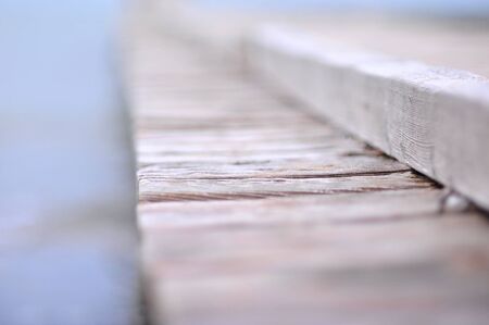 closeup detail of wooden pier closeup with shallow depth of fieldの写真素材