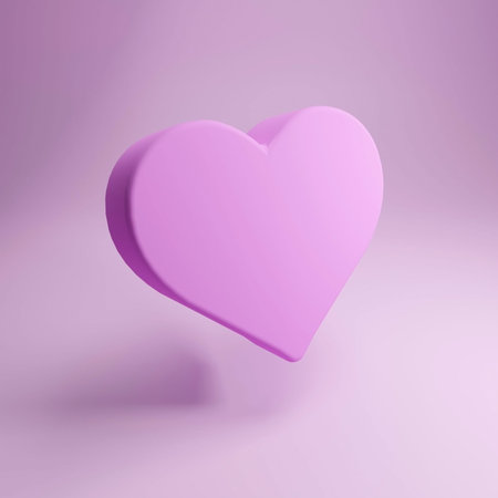 Pink heart on a light background, 3d illustration.