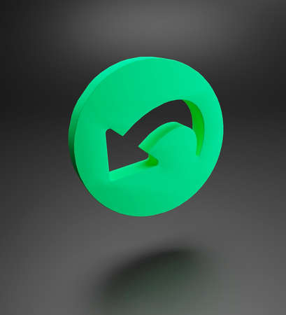 The pointer is green on a dark background, 3 d illustration.の写真素材