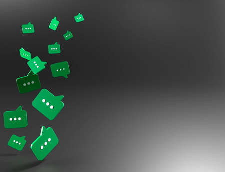 A group of message signs, copy space, 3d illustration.の写真素材