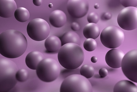 A group of pink spheres in close-up, 3d illustration.の写真素材