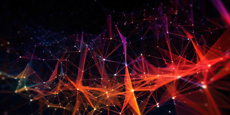 a complex graphical representation of a background with many abstract lines shown. Generative AIの素材