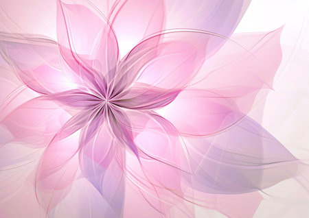 Pink abstract flower on light colors. Generative AIの素材