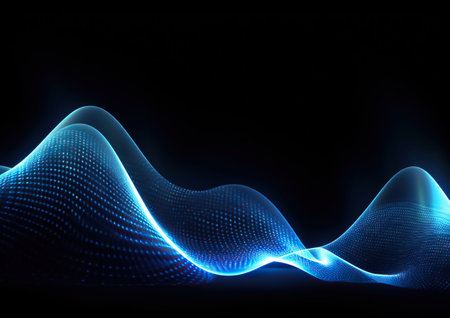 the wave patterns on a black background is a very attractive image. Generative AIの素材