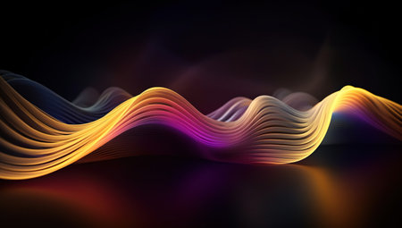 3d wave effect colorful light background image image for desktop . Generative AIの素材