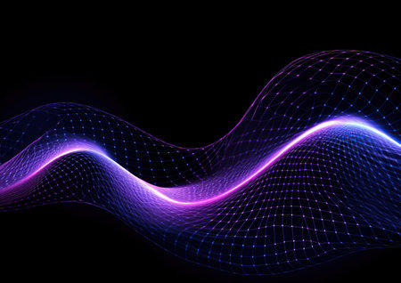 an abstract purple light wave. Generative AIの素材