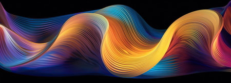 colorful abstract wave in the background. Generative AIの素材