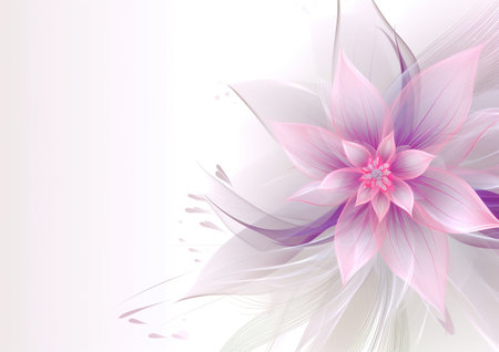 an abstract flower design in pink and white. Generative AIの素材