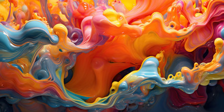 an abstract image of colorful paint being poured. Generative AIの素材