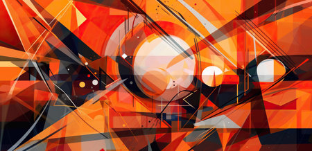abstract graphic art for desktop. Generative AIの素材