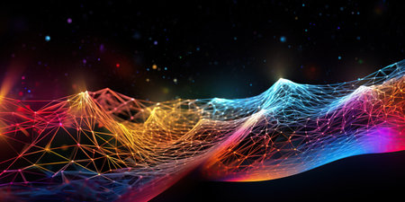 colorful computer technology art. Generative AIの素材