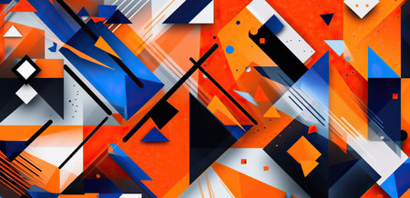 bstract geometric art on abstract shapes . Generative AIの素材