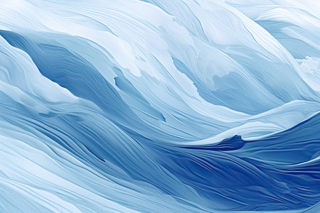 Painted blue and white waves. Abstract background of marine flora and fauna, aquatic and underwater world. Sea life concept.の素材