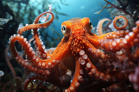 The underwater sea world, deepsea animals and the marine ecosystem.の素材