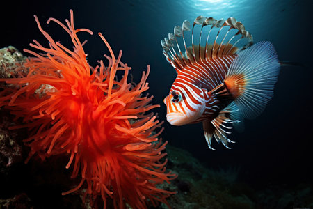 The underwater sea world, deepsea animals and the marine ecosystem.の素材