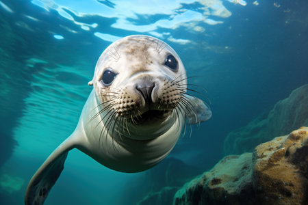 The underwater sea world, deepsea animals and the marine ecosystem.の素材