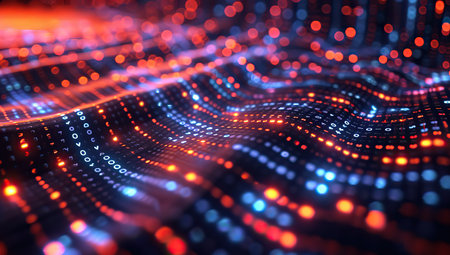 Dynamic digital waves. The concept of data.の素材