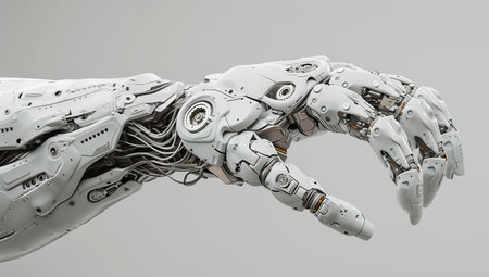 Mechanical robot hand. The concept of technology and innovation.の素材