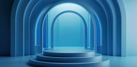 Arched passage with lighting. The concept of architecture and design.の素材