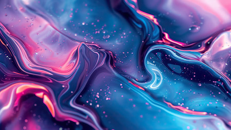 Abstract image with a liquid texture and microparticles in pastel tones. The concept of flow and flexibility.の素材