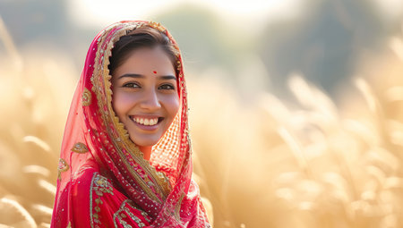 Young Indian woman in traditional attire. The concept of cultural diversity and beauty.の素材