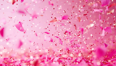 Pink confetti background. The concept of celebration.の素材