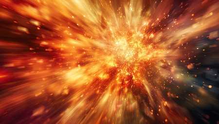 Starburst with bokeh light effects. The concept of the Big Bang and astronomy.の素材