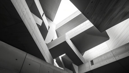 Modern architecture with geometric shapes and light. The concept of design and innovation.の素材