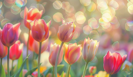 A group of assorted flowers placed in the lush green grass, creating a vibrant and colorful scene in a natural setting.の素材