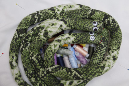 a toy made of cotton materialの写真素材