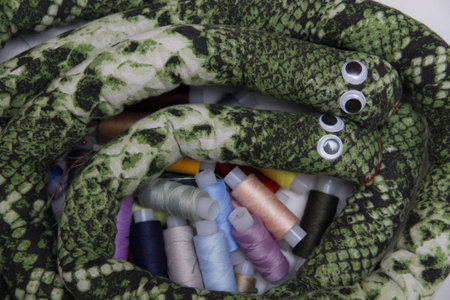 a toy made of cotton materialの写真素材