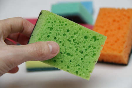cleaning items on the tableの写真素材