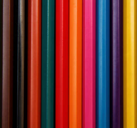 colored pencils on the tableの写真素材