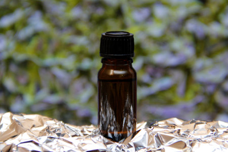 essential oil on a pink cloth