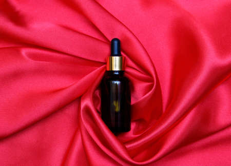 essential oil in a glass containerの写真素材