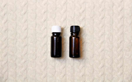 essential oil in a glass containerの写真素材