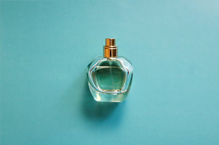 perfume in a glass transparent bottleの写真素材