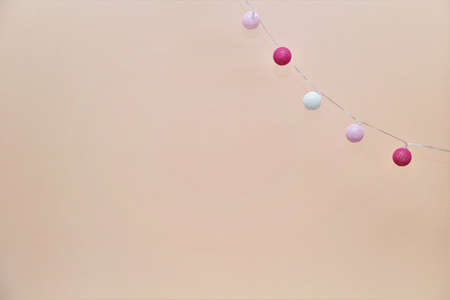 children's garlands on the wallの写真素材