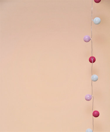 children's garlands on the wallの写真素材