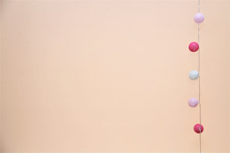 children's garlands on the wallの写真素材