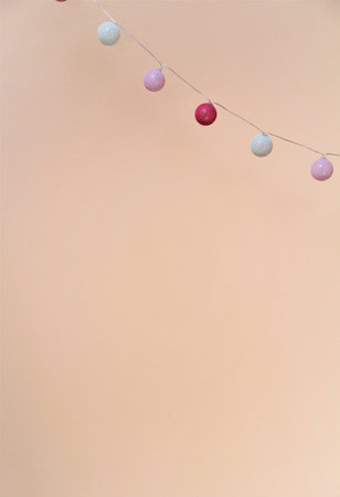 children's garlands on the wallの写真素材