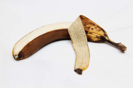 the banana peel has darkenedの写真素材