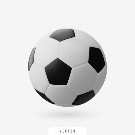 3D realistic soccer ball. Classic football ball. Isolated vector illustrationのイラスト素材