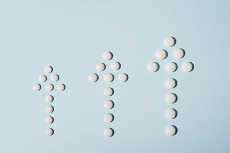 Arrow made of pills. Medical concept. Direction.