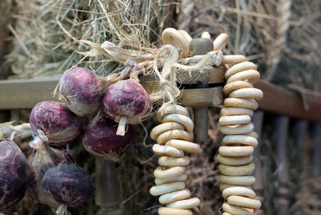 Rustic style still life, natural food background