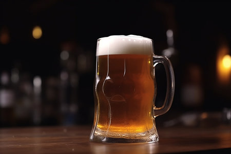 cold mug of beer at the barの素材