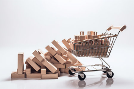 Shopping cart icon, online shopping. isolated on white background.の素材